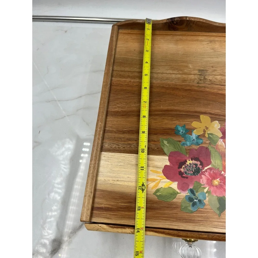 The Pioneer Woman Wildflower Whimsy 4-Compartment Wood Coffee Pod Organizer